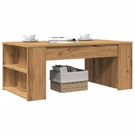 Mesa de centro madera ingeniería roble artesanal 102x55x42cm