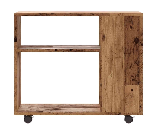 Mesa auxiliar de madera contrachapada envejecida 70x35x55 cm