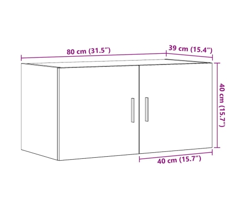 Armario de pared madera ingeniería envejecida 80x39x40 cm