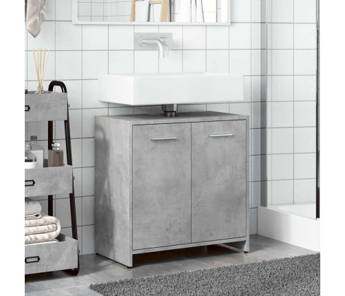 Armario lavabo baño madera ingeniería gris hormigón 60x33x60 cm