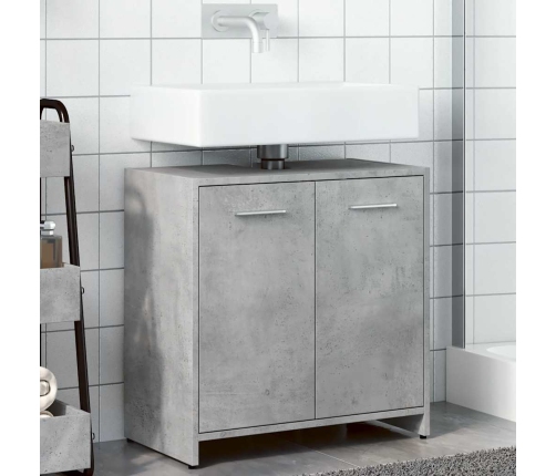 Armario lavabo baño madera ingeniería gris hormigón 60x33x60 cm