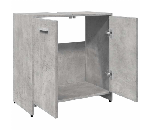 Armario lavabo baño madera ingeniería gris hormigón 60x33x60 cm