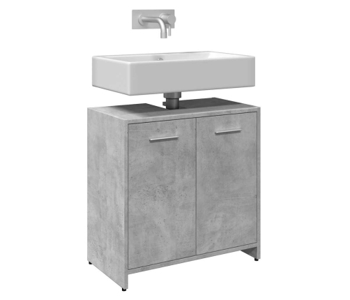 Armario lavabo baño madera ingeniería gris hormigón 60x33x60 cm