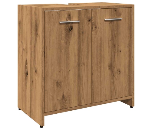 Mueble de lavabo de baño madera roble artisan 60x33x60 cm