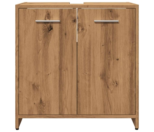 Mueble de lavabo de baño madera roble artisan 60x33x60 cm