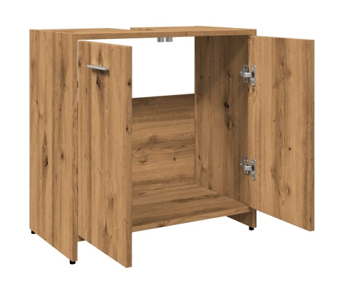 Mueble de lavabo de baño madera roble artisan 60x33x60 cm