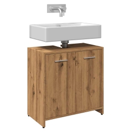 Mueble de lavabo de baño madera roble artisan 60x33x60 cm