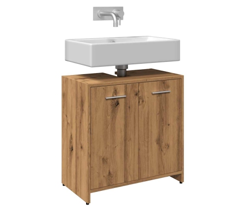 Mueble de lavabo de baño madera roble artisan 60x33x60 cm