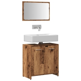 Mueble de baño con espejo de madera antigua madera ingeniería