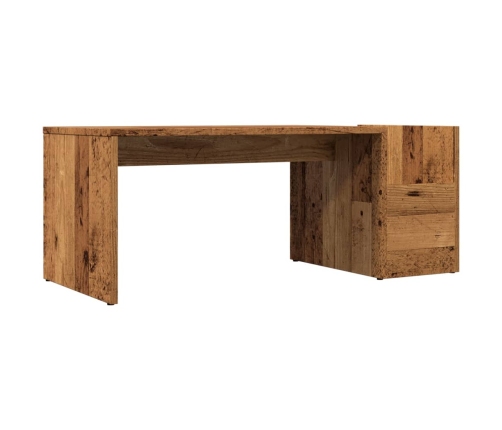 Mesa de centro madera ingeniería envejecida 90x45x35 cm