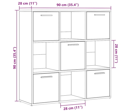 Estantería de madera de ingeniería roble artisan 90x28x90 cm