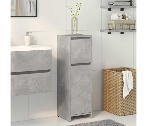 Armario de baño madera contrachapada gris 30x30x95 cm