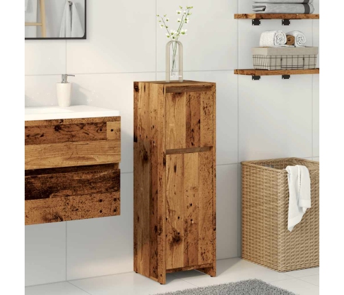 Armario de baño madera contrachapada envejecida 30x30x95 cm