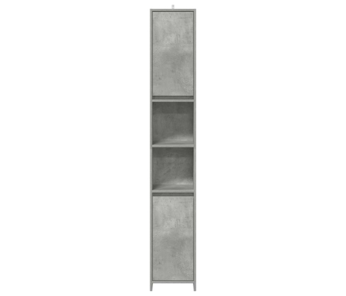 Armario baño madera contrachapada gris hormigón 30x30x183,5 cm