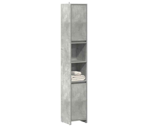 Armario baño madera contrachapada gris hormigón 30x30x183,5 cm