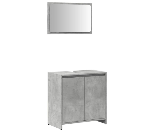 Set muebles de baño 2 piezas madera contrachapada gris hormigón