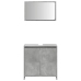 Set muebles de baño 2 piezas madera contrachapada gris hormigón