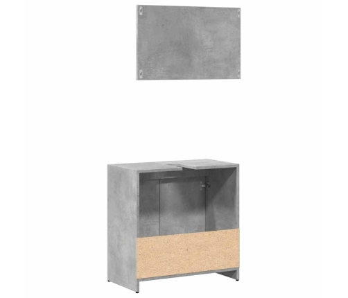 Set muebles de baño 2 piezas madera contrachapada gris hormigón