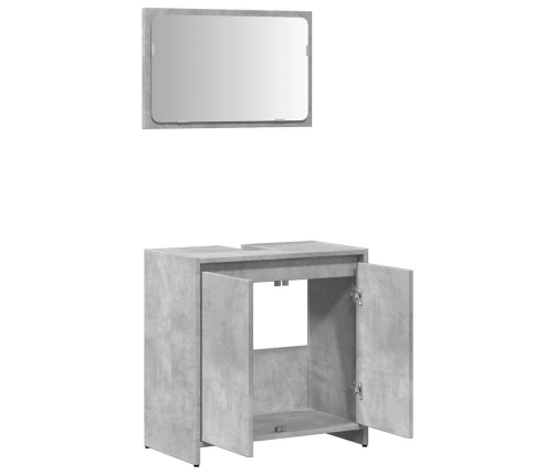 Set muebles de baño 2 piezas madera contrachapada gris hormigón