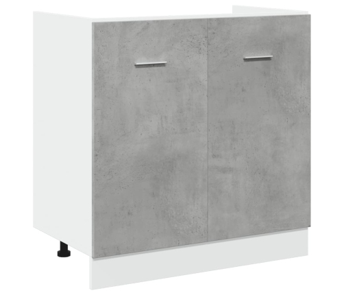 Armario debajo fregadero madera contrachapada gris 80x46x81,5cm