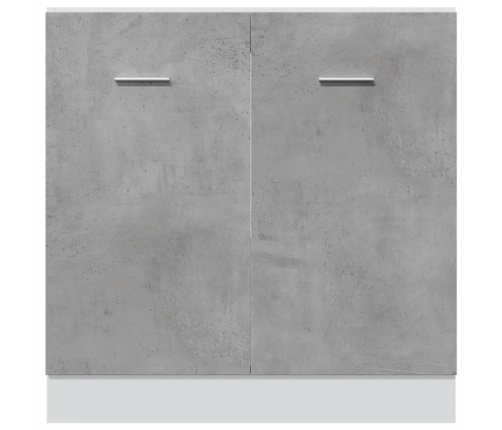 Armario debajo fregadero madera contrachapada gris 80x46x81,5cm