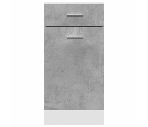 Armario inferior cajón contrachapada gris hormigón 40x46x81,5cm