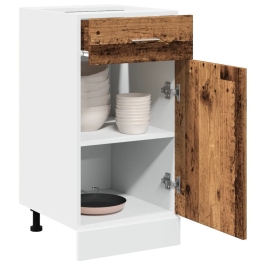 Armario inferior cajón cocina madera envejecida 40x46x81,5cm