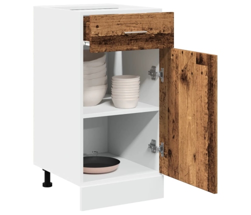 Armario inferior cajón cocina madera envejecida 40x46x81,5cm