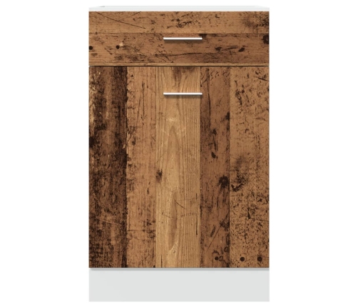 Armario inferior cajón cocina madera envejecida 50x46x81,5 cm