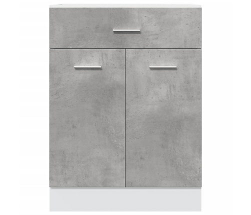 Armario inferior cajón contrachapada gris hormigón 60x46x81,5cm