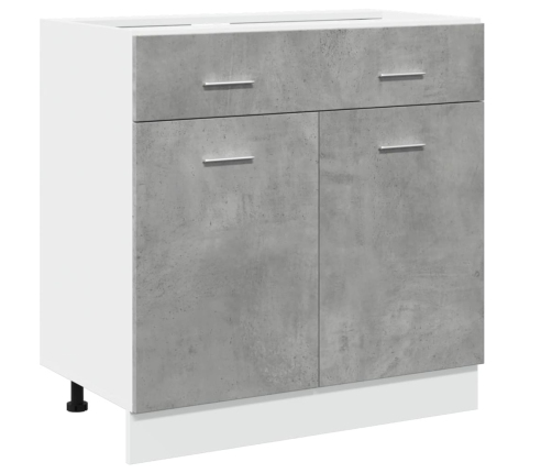 Armario inferior cajón contrachapada gris hormigón 80x46x81,5cm