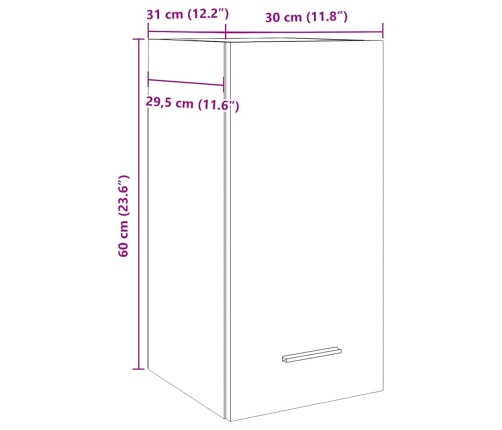 Armario colgante madera de ingeniería envejecida 30x31x60 cm