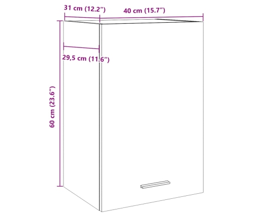 Armario colgante madera de ingeniería roble artisan 40x31x60 cm