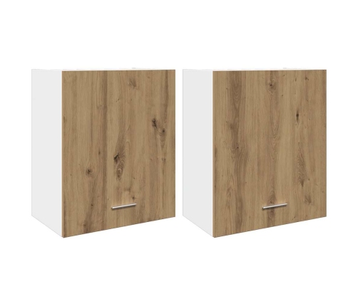 Armarios colgantes 2 uds madera roble artisan 50x31x60 cm