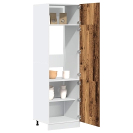 Mueble de frigorífico madera ingeniería envejecida 60x57x207 cm