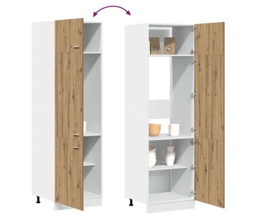 Mueble frigorífico madera ingeniería roble artisan 60x57x207 cm