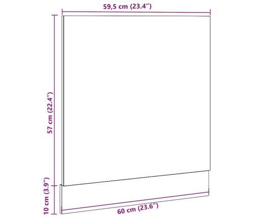 Panel para lavavajillas madera roble artisan 60x1,5x67 cm