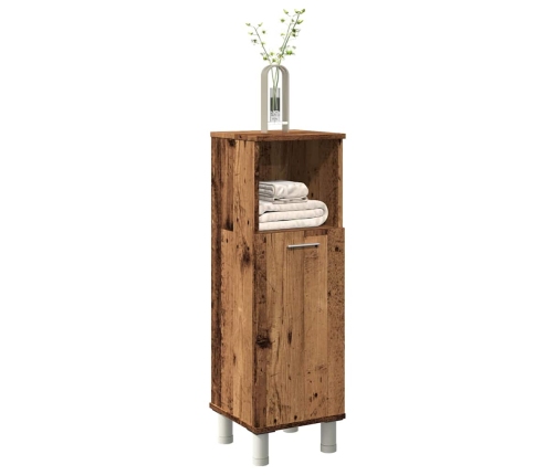 Armario de baño madera contrachapada envejecida 30x30x95 cm