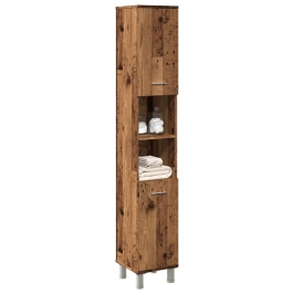 Armario de baño madera contrachapada envejecida 30x30x179 cm