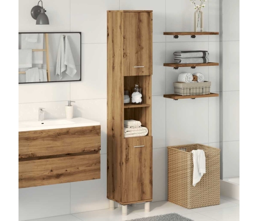 Mueble de baño madera de ingeniería roble artisan 30x30x179 cm