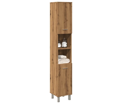 Mueble de baño madera de ingeniería roble artisan 30x30x179 cm