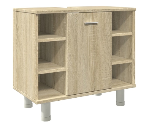 Armario de baño madera ingeniería roble Sonoma 60x32x53,5 cm