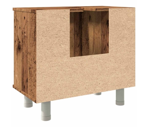 Armario de baño madera contrachapada envejecida 60x32x53,5 cm