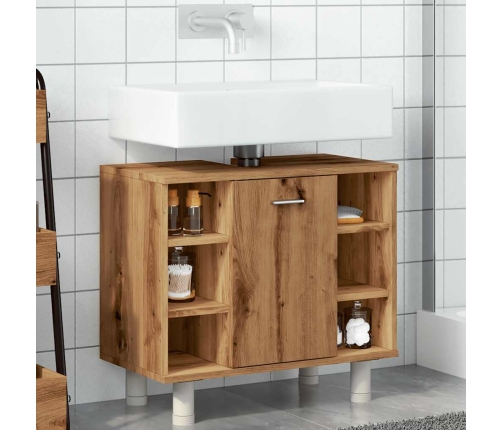 Armario de baño madera contrachapada roble artisan 60x32x53,5cm