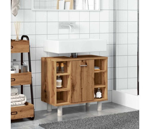 Armario de baño madera contrachapada roble artisan 60x32x53,5cm