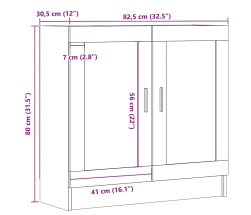 Estantería madera ingeniería madera envejecida 82,5x30,5x80 cm