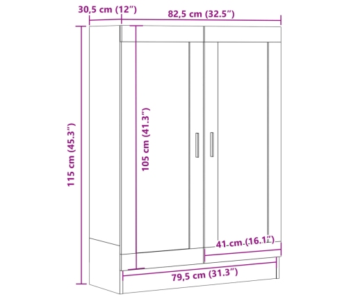 Armario de madera de ingeniería roble artisan 82,5x30,5x115 cm