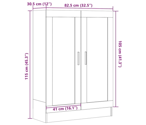 Armario de madera de ingeniería roble artisan 82,5x30,5x115 cm