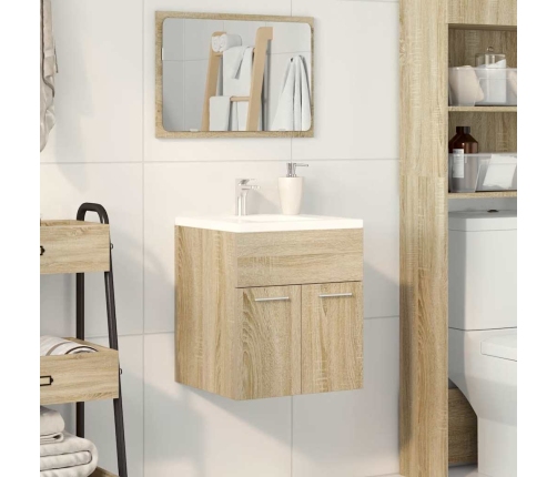 Mueble de lavabo de baño madera roble Sonoma 41x38,5x46 cm