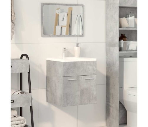 Mueble de lavabo madera ingeniería gris hormigón 41x38,5x46 cm